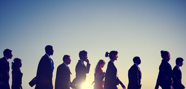 Business People Commuting in Rush Hour