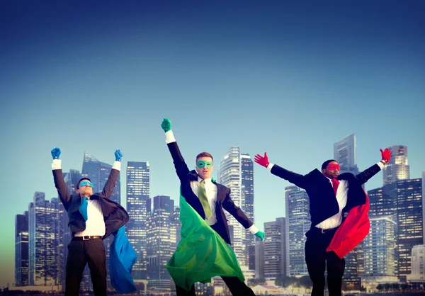 Superhero Businessmen in New York — Stock Photo, Image