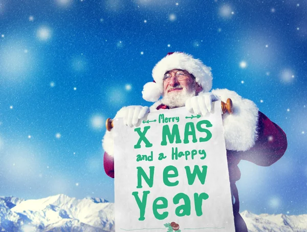 Anta Claus met Nieuwjaar Scroll — Stockfoto