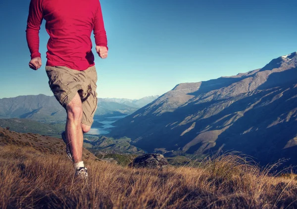 Man Jogging in Mountains — Stock Photo, Image