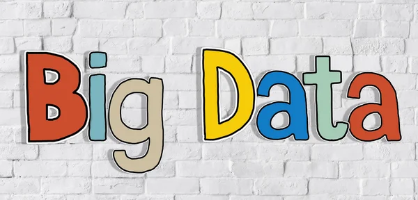 Büyük veri kelime ve tuğla duvar