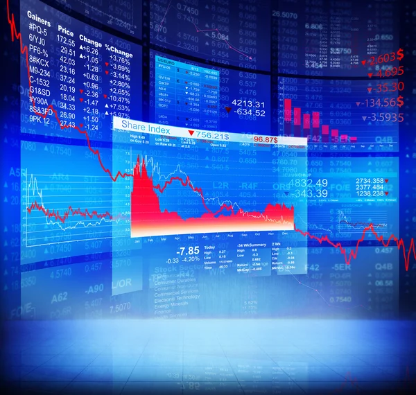 Blue Crisis Stock Diagram — Stock Photo, Image