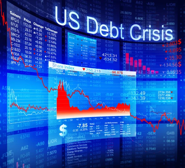 Blue Crisis Stock Diagram — Stock Photo, Image