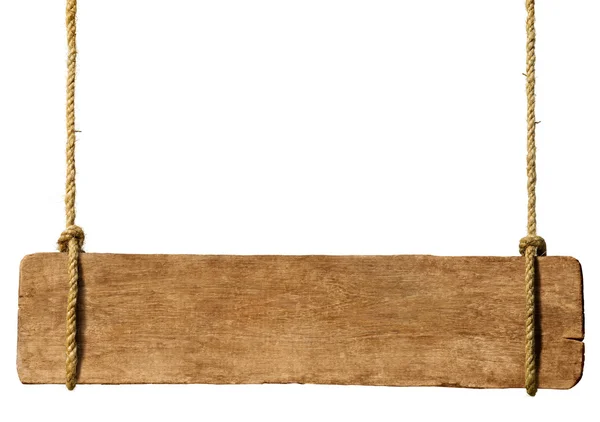 ロープから掛かっている木製の看板 — ストック写真