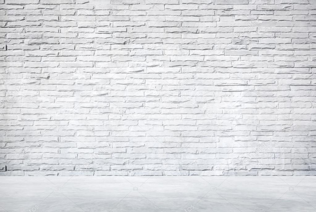 White Brick Wall and Cement Floor