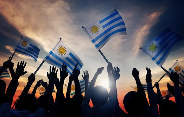 아르헨티나의 깃발을 들고 사람들 — 스톡 사진