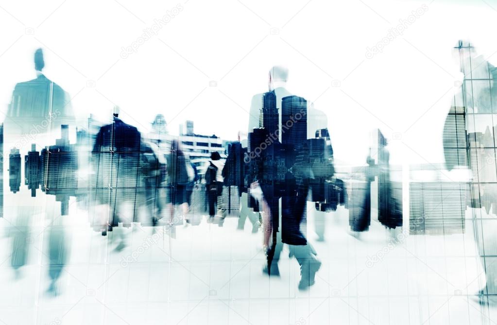 Business People Walking on Street