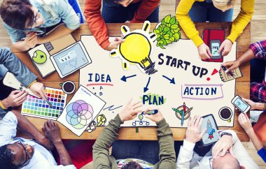 İnsanlar konferans planlama