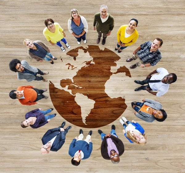 Diverse People around world illustration — Stock Photo, Image