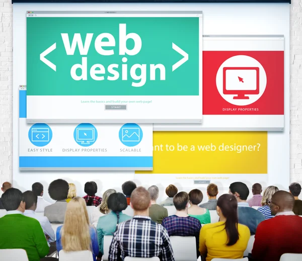 Ludzie na Web Design Online seminarium — Zdjęcie stockowe