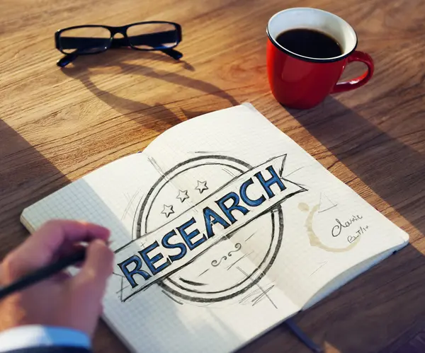 Man with Research Concept — Stock Photo, Image