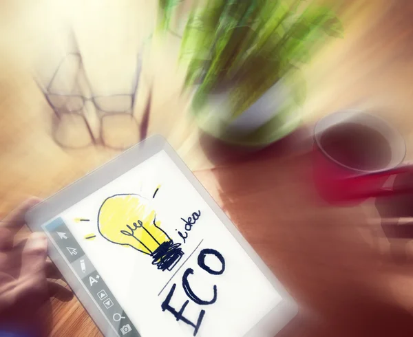 Zakenman met ideeën Eco Concept — Stockfoto