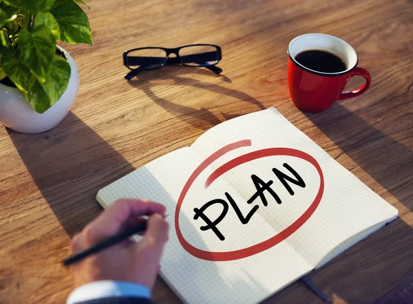 Zakenman met plan concept — Stockfoto