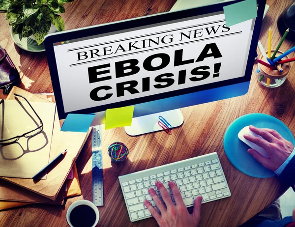 Digital Online Breaking News Concepto de Crisis del Ébola — Foto de Stock