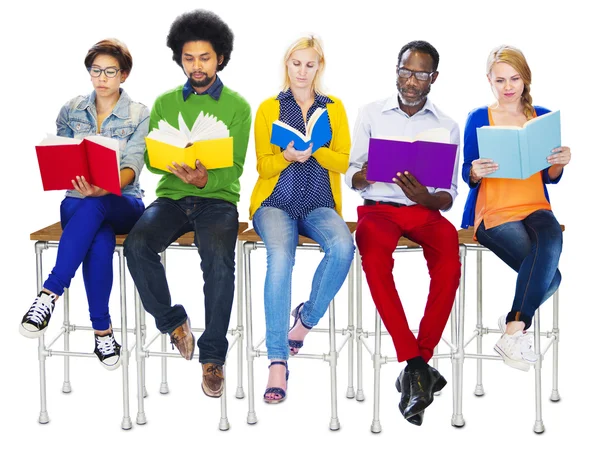 Diverse People Reading Books — Stock Photo, Image