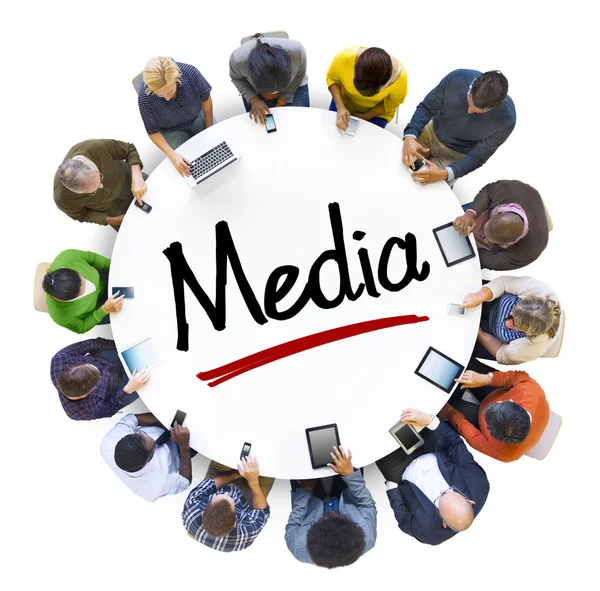 Concetto Persone e Media — Foto Stock