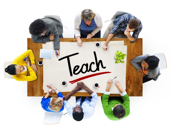 People and Single Word Teach — Stock Photo, Image