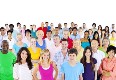 Large Group of multi- ethnic people clipart