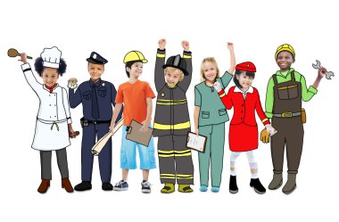 Profesyonel meslek konsepti ile çocuk