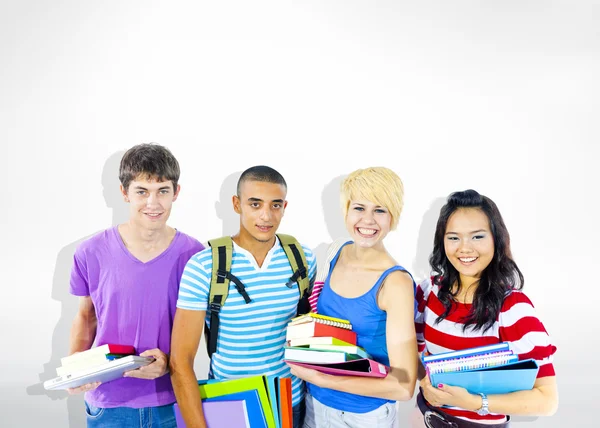 Diverse Multiethnic Cheerful Students — Stock Photo, Image