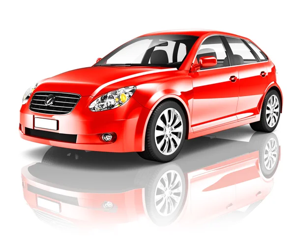 Red Car on white — Stock Photo, Image