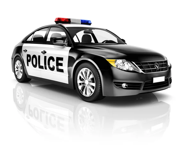 Полицейская машина на белом — стоковое фото