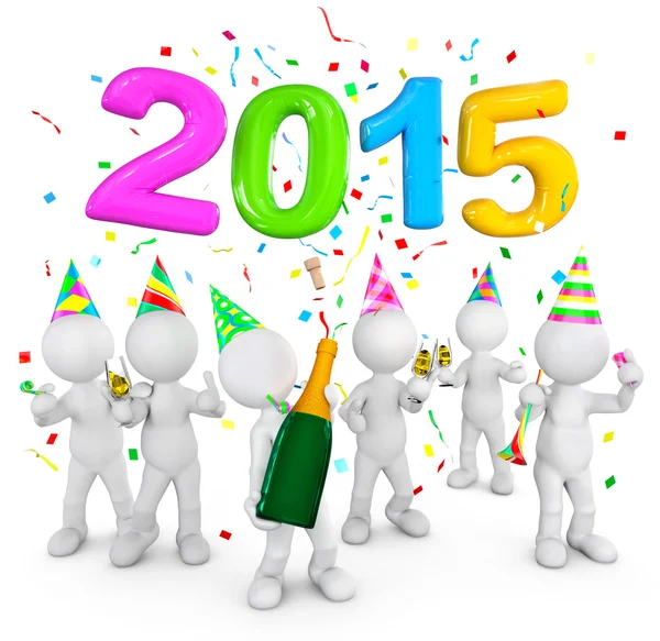 İnsanlar kutlama yeni yıl 2015 — Stok fotoğraf
