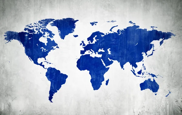 Cartografia azul do mundo — Fotografia de Stock