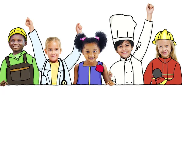 Happy Children and Dream Job Concepts — Stock Photo, Image