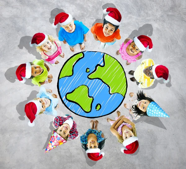 Groep van kinderen van over de hele wereld — Stockfoto