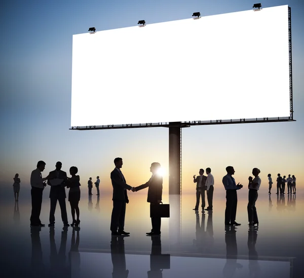 Business People And Empty Billboard — Stock Photo, Image