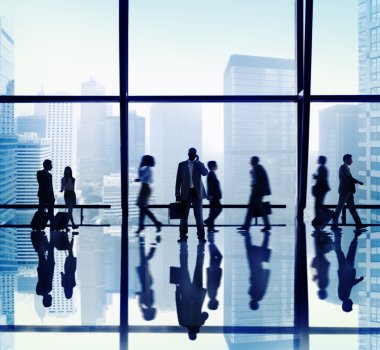 Grup iş insan siluetleri