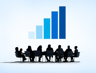 İş adamları ve grafik yukarıdaki