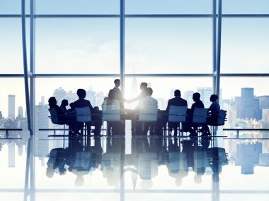 Business People in Board Room clipart