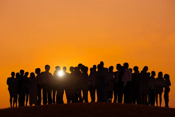 Silhouetten van zakenmensen — Stockfoto