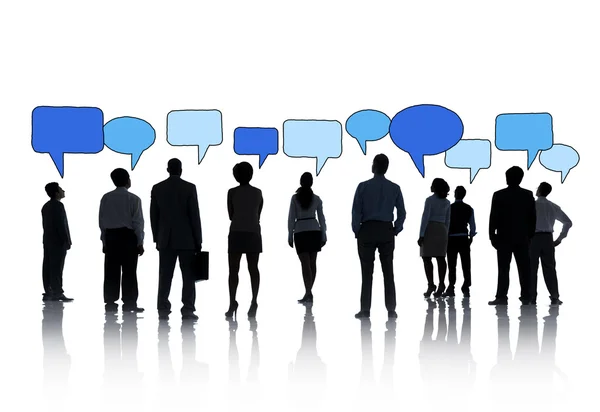 Business People and Speech Bubbles — Stock Photo, Image