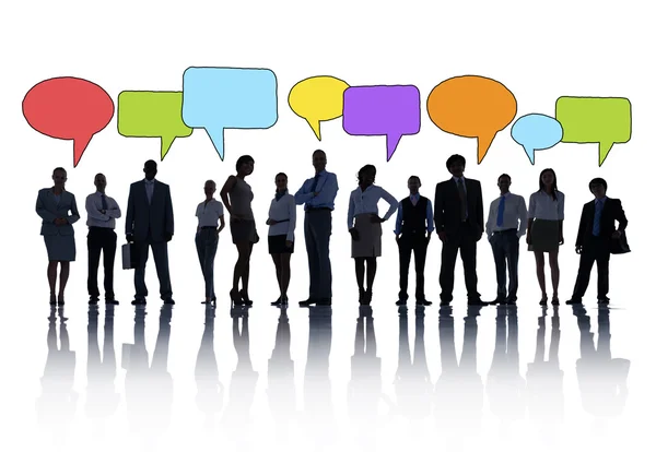 Business People and Speech Bubbles — Stock Photo, Image