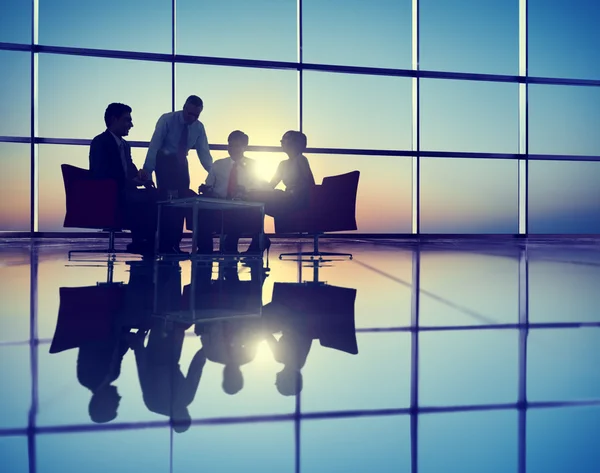 Business People Meeting in Back Lit — Stock Photo, Image