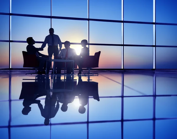 Business People Meeting in Back Lit — Stock Photo, Image