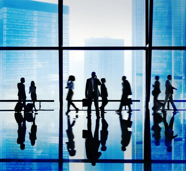 Silhouettes of Group of Business People — Stock Photo, Image