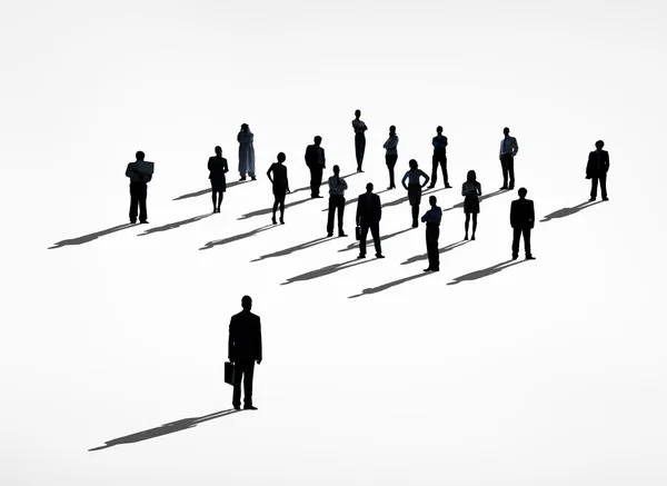 Man Standing out from the crowd — Stock Photo, Image