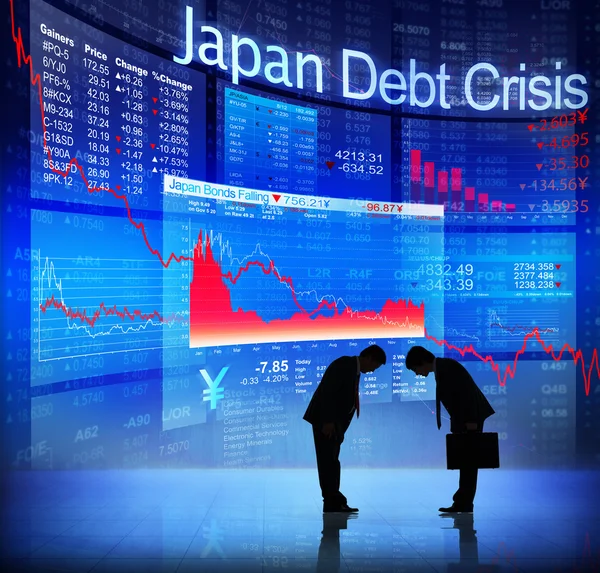 Empresarios y Japón Crisis de la deuda — Foto de Stock