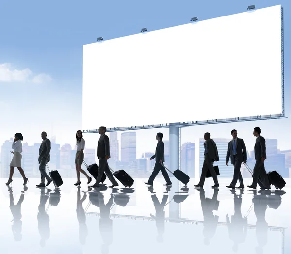 Business People Travelling with Placard — Stock Photo, Image