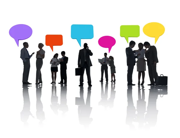 Business People And Speech Bubbles — Stock Photo, Image