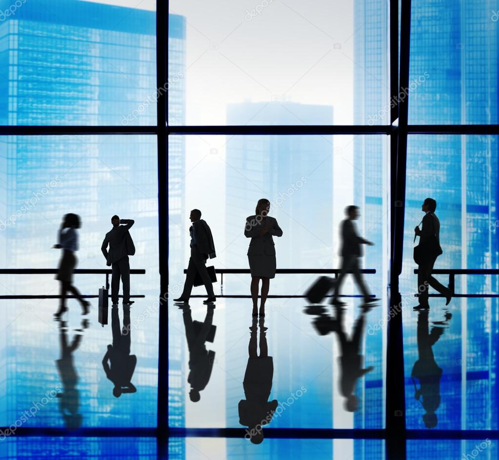 Silhouettes of Business People in Urban setting