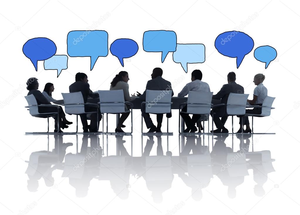 Business People with speech bubbles