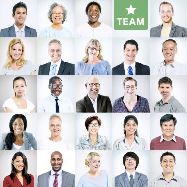 Business  People of different nationalities and ages clipart