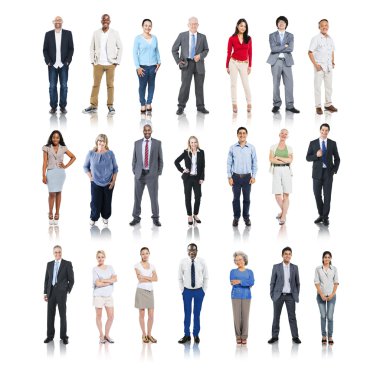 Business people of different nationalities and ages clipart