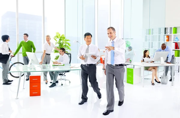 People in Green Business Office — Stock Photo, Image