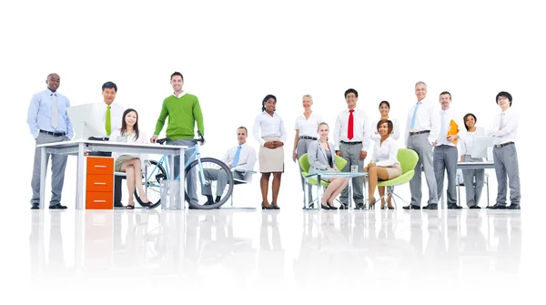 People in Green Business Office — Stock Photo, Image
